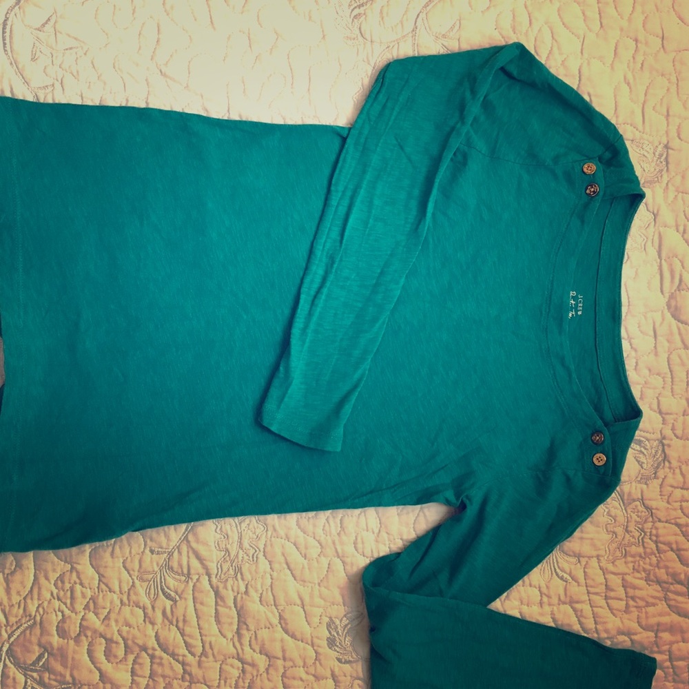 J Crew painter tee. Long sleeve  teal XS