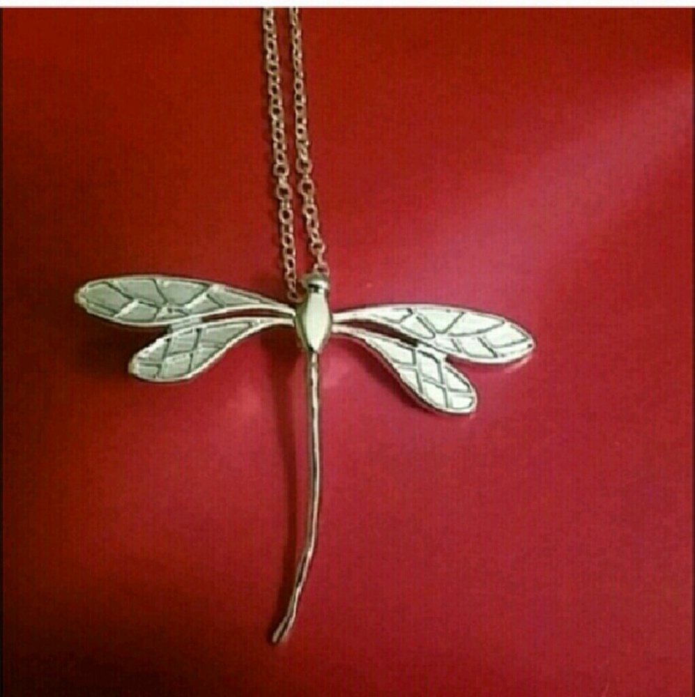.925 silver dragonfly necklace