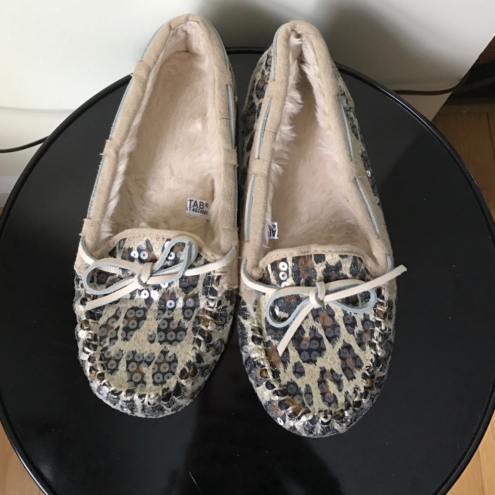 Cheetah and sequin moccasins