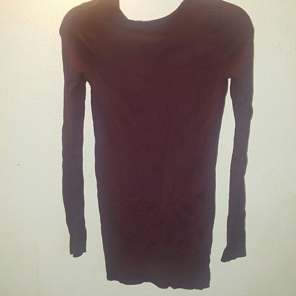 Wine Colored V-Neck Sweater - Picture 3 of 3