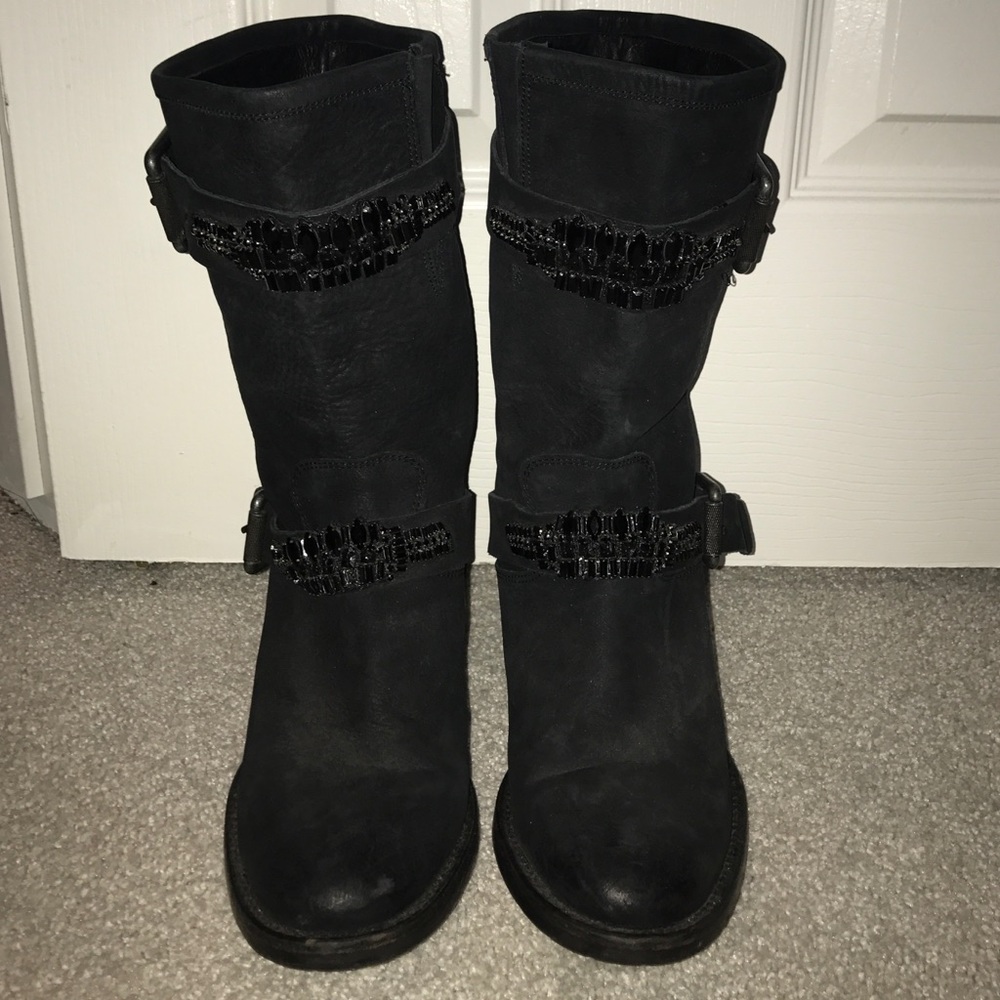 Vera Wang Embellished Mid Calf Boot