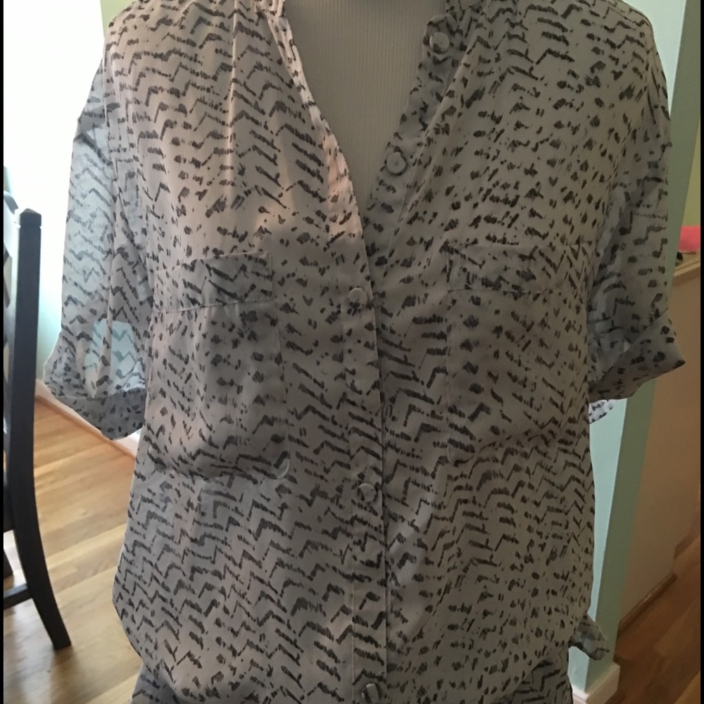 Sheer Button Up Blouse