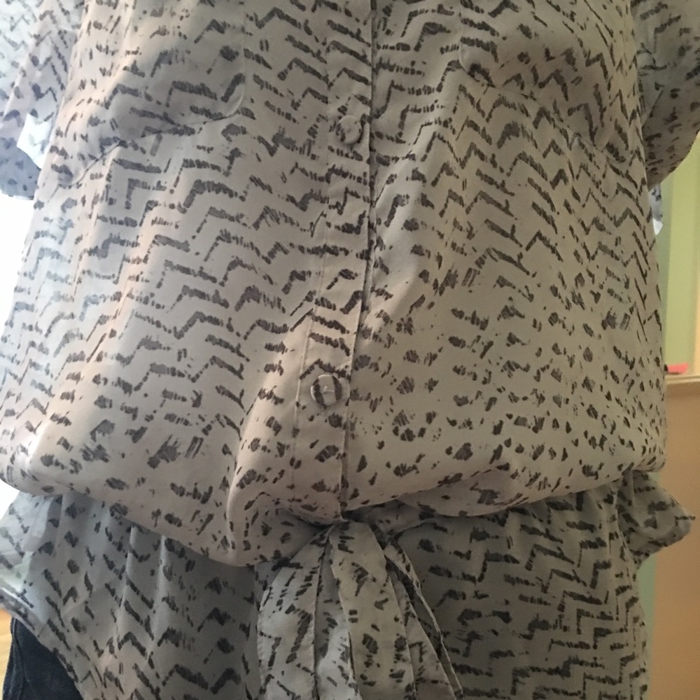 Sheer Button Up Blouse - Picture 2 of 4