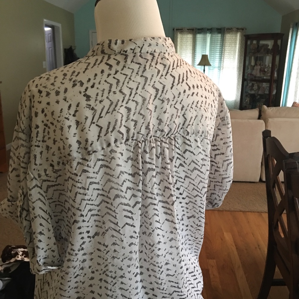 Sheer Button Up Blouse - Picture 3 of 4