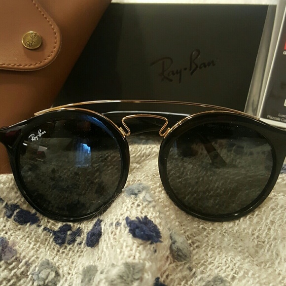 Ray-Ban Accessories - Ray Ban AUTHENTIC Black and Gold Gatsby Sunglasses