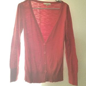 Dark Orange Red Cardigan