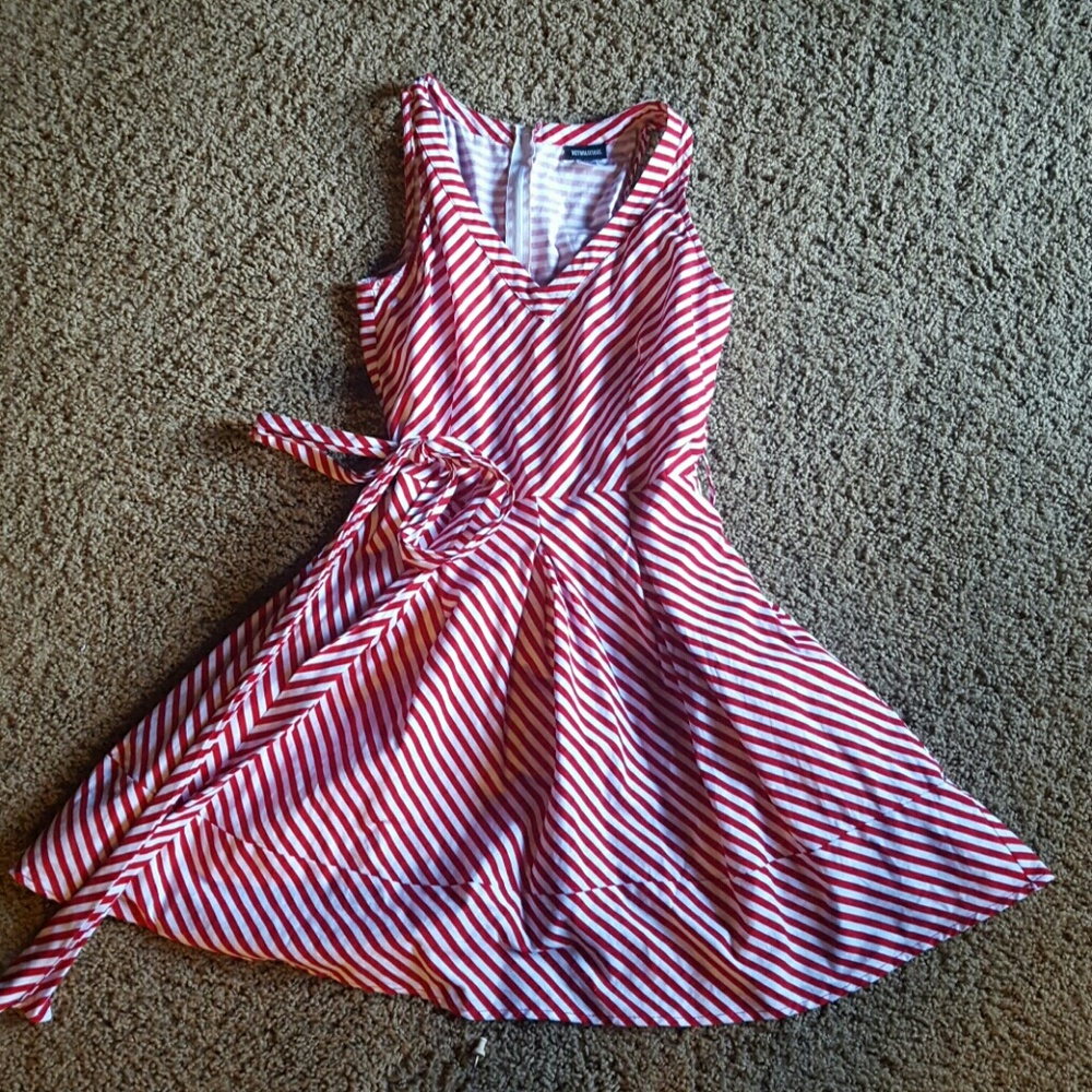 MODCLOTH red and white striped sundress