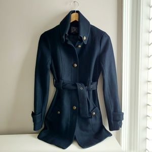 Military Style Wool Blend Coat