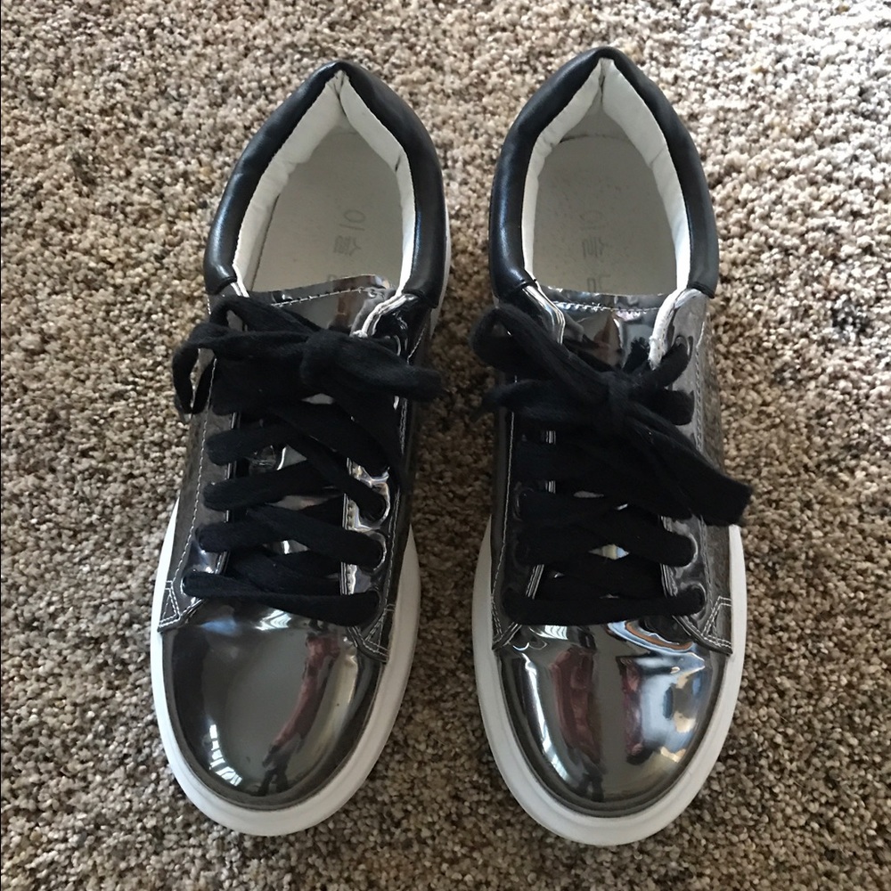 Silver metallic shoes