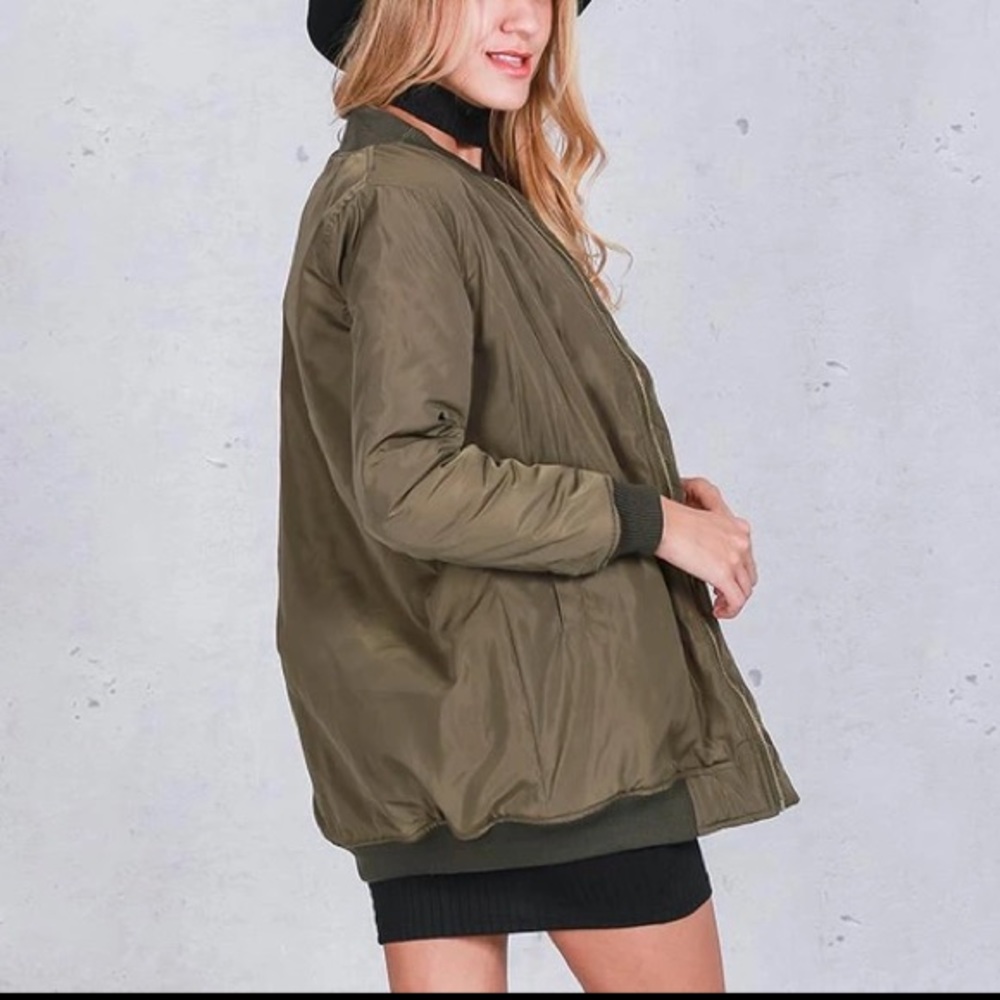 New! Long Bomber Jacket - Picture 2 of 5