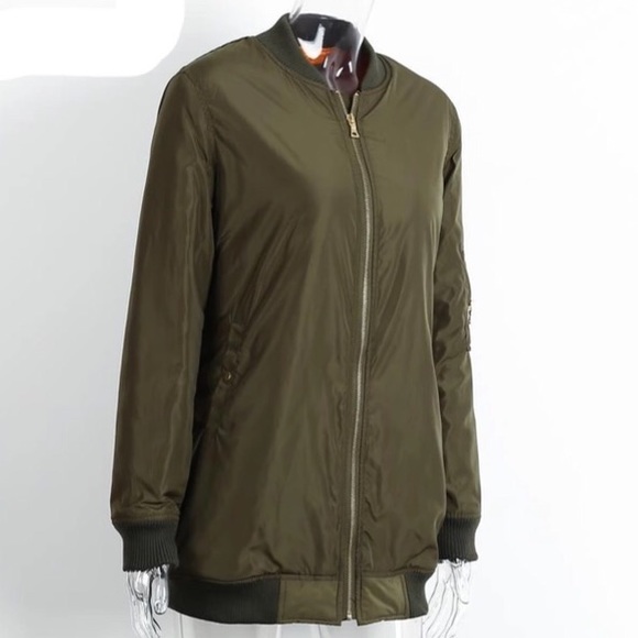 New! Long Bomber Jacket - Picture 3 of 5