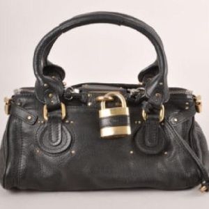 Chloé Black Leather Paddington Satchel Handbag
