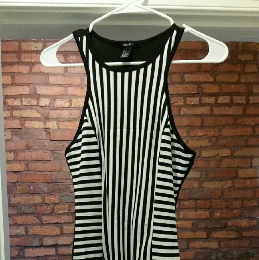 Black/White Striped Mini Dress