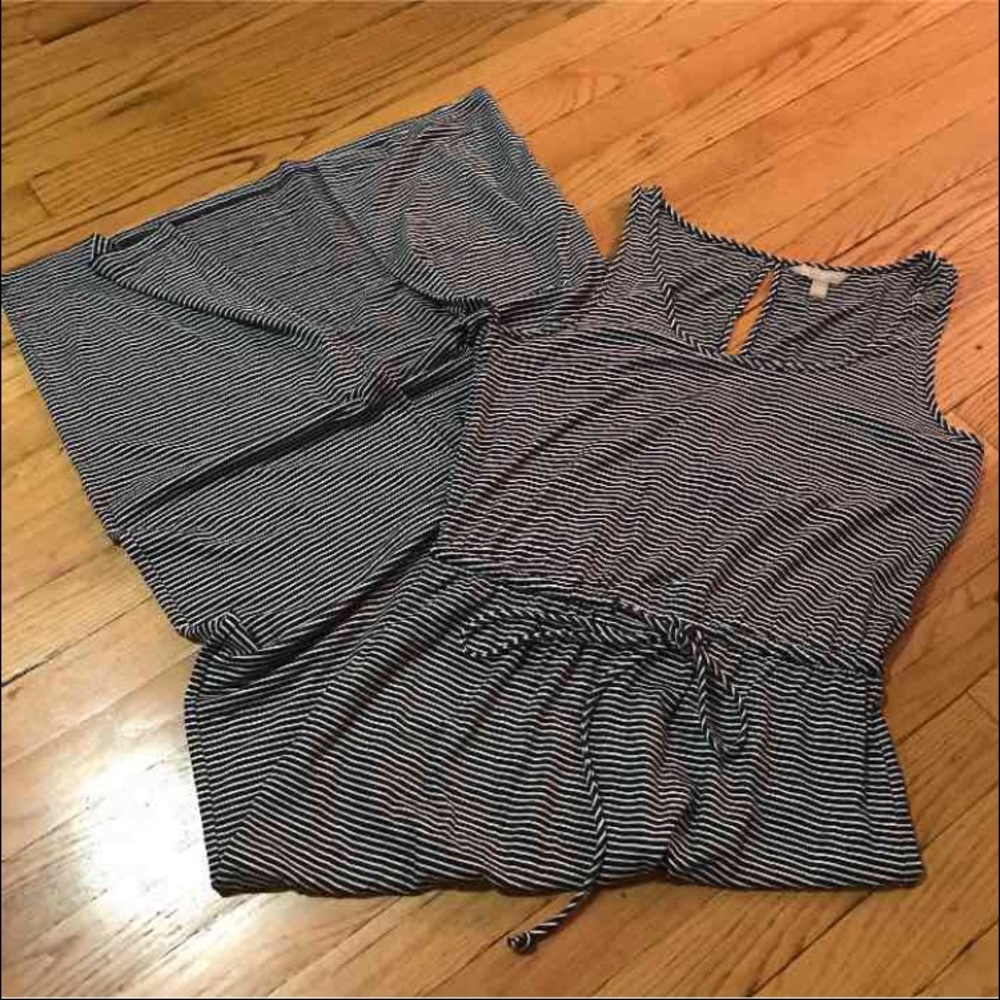 Banana republic navy stripe maxi dress