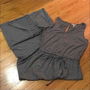 Banana republic navy stripe maxi dress