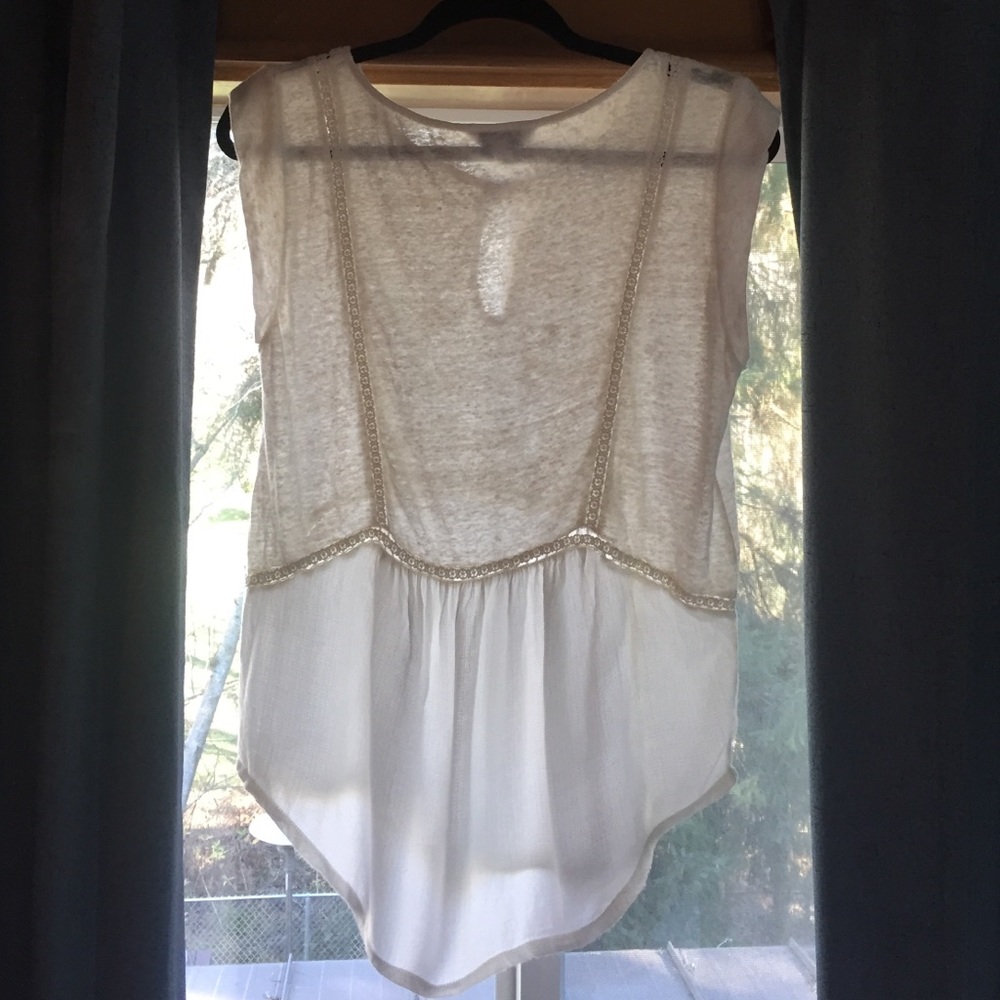 Lucky Brand Mixed lace short sleeve top - Picture 3 of 3
