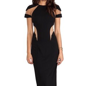 Lumier black sheer maxi dress