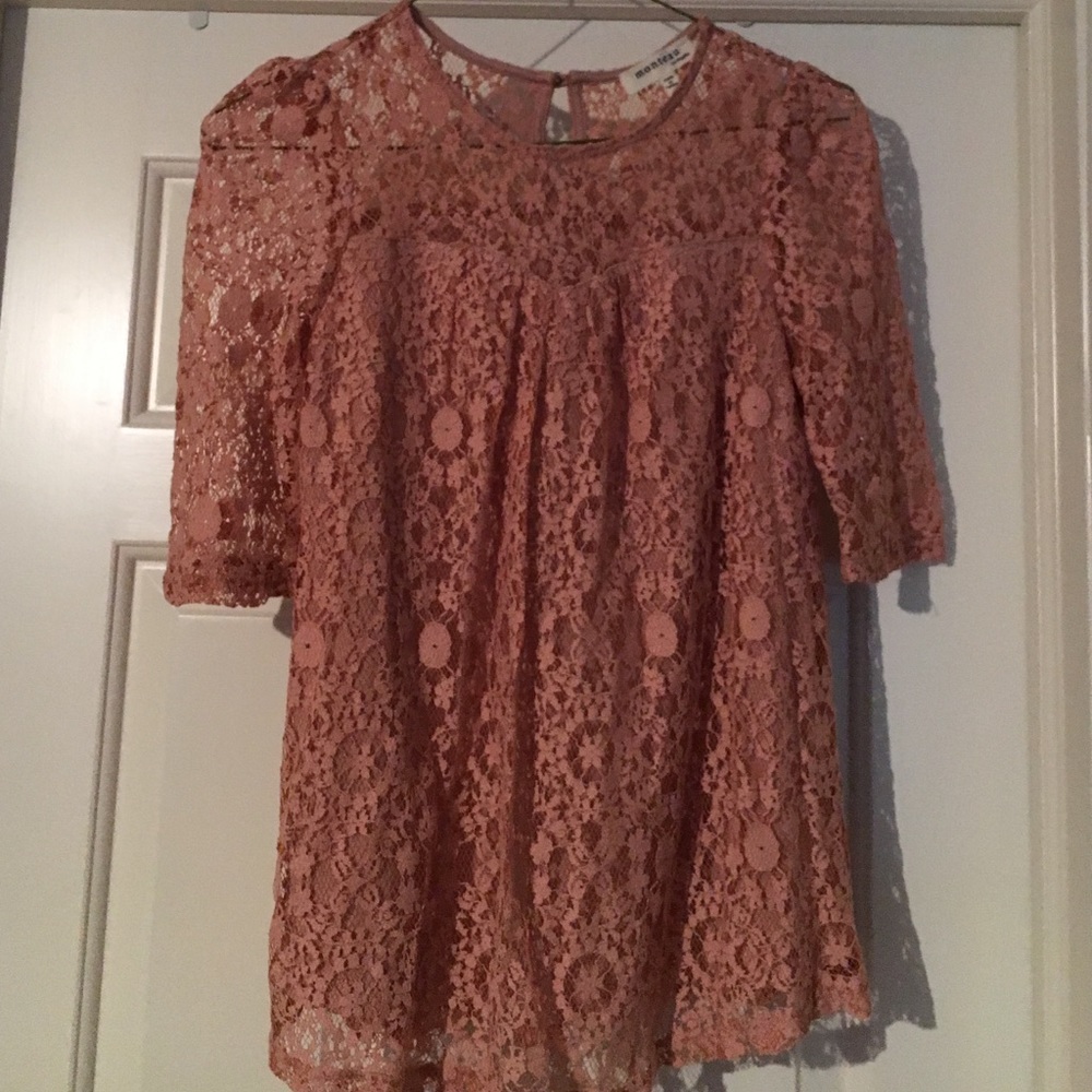Peach lace blouse