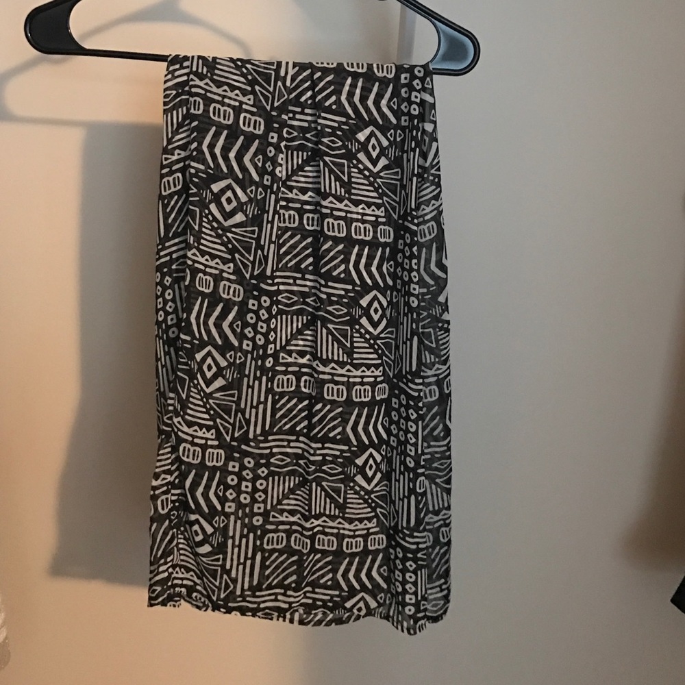 Black tribal chiffon maxi skirt
