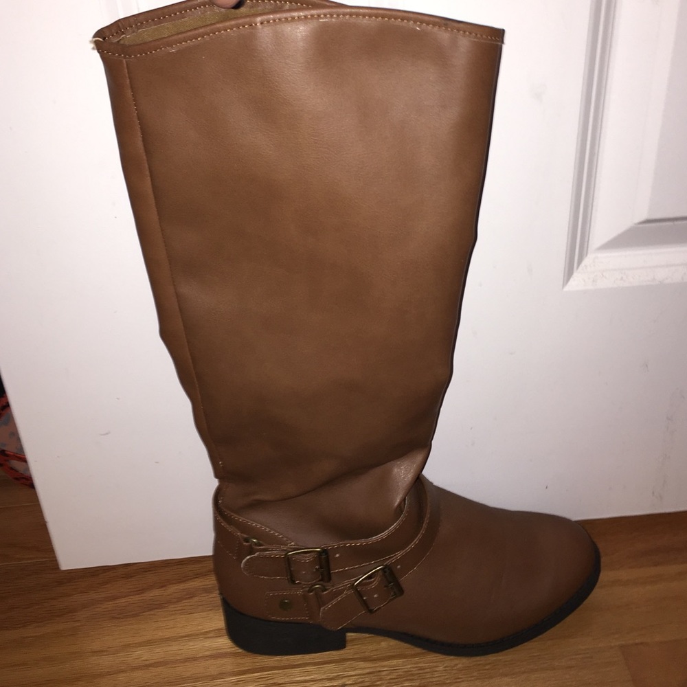 Brown riding boots