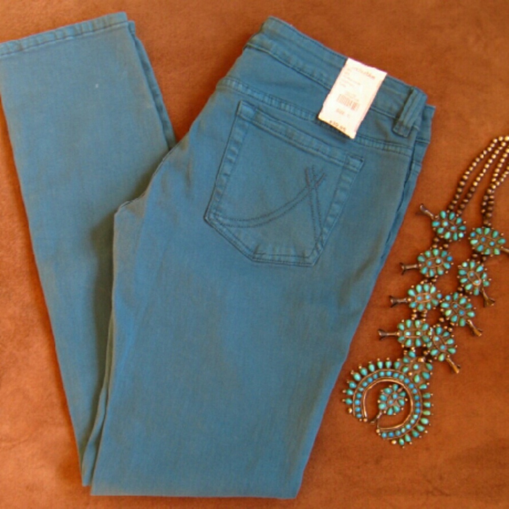 Turquoise Anchor Blue Skinny Jeans