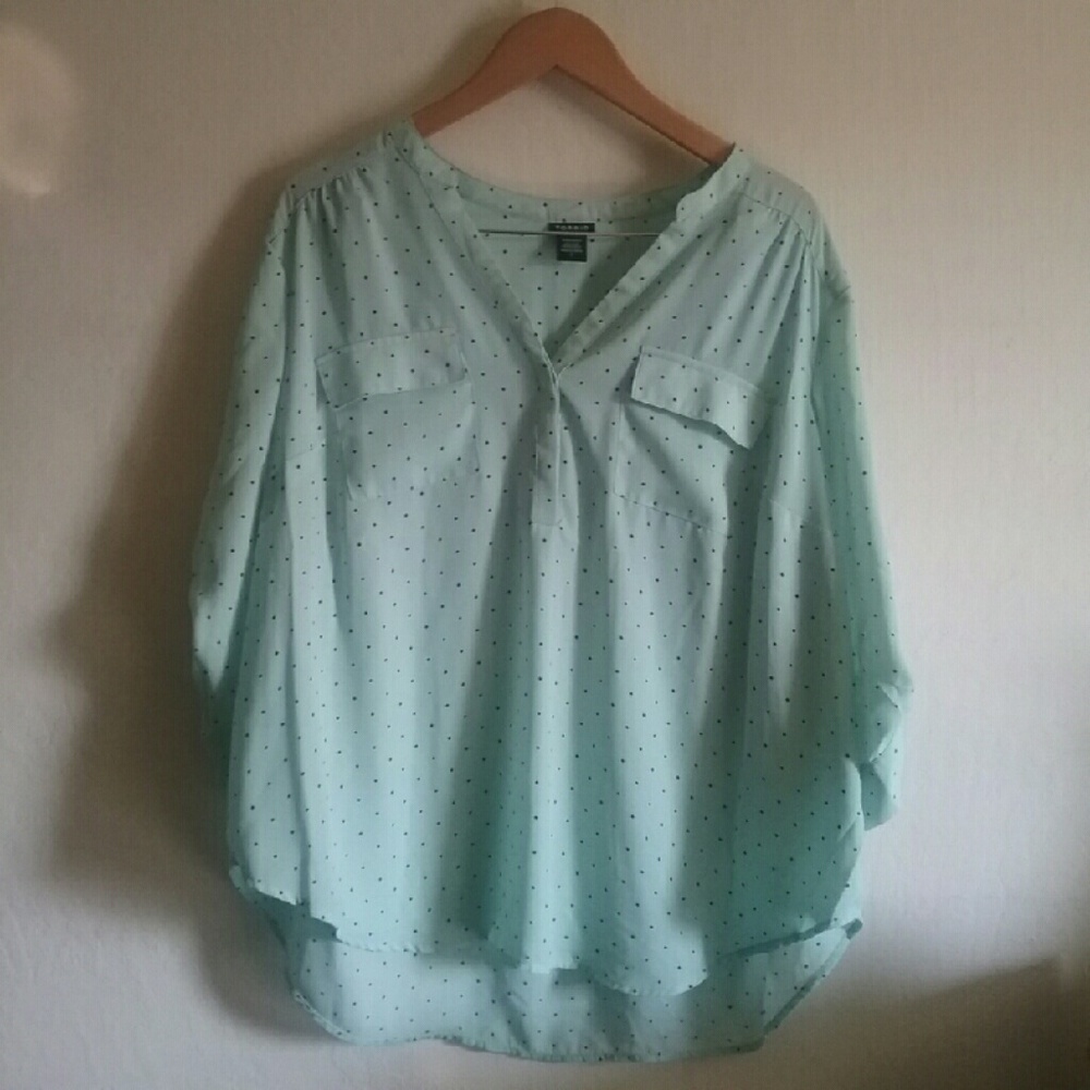 Mint polka dot top