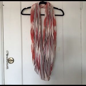 Anthropologie pink patterned infinity scarf