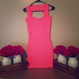 Hot pink Bandage dress.
