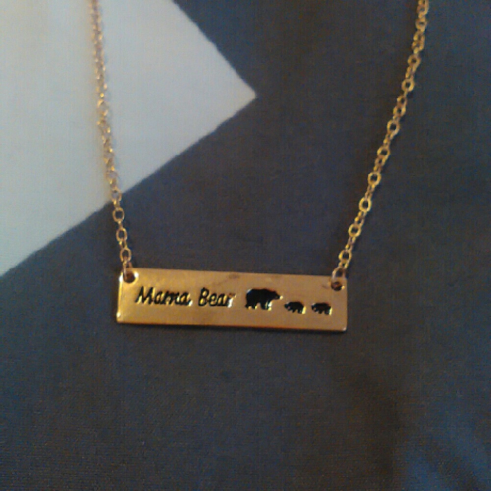 Mama bear  with 2 baby bear necklace
