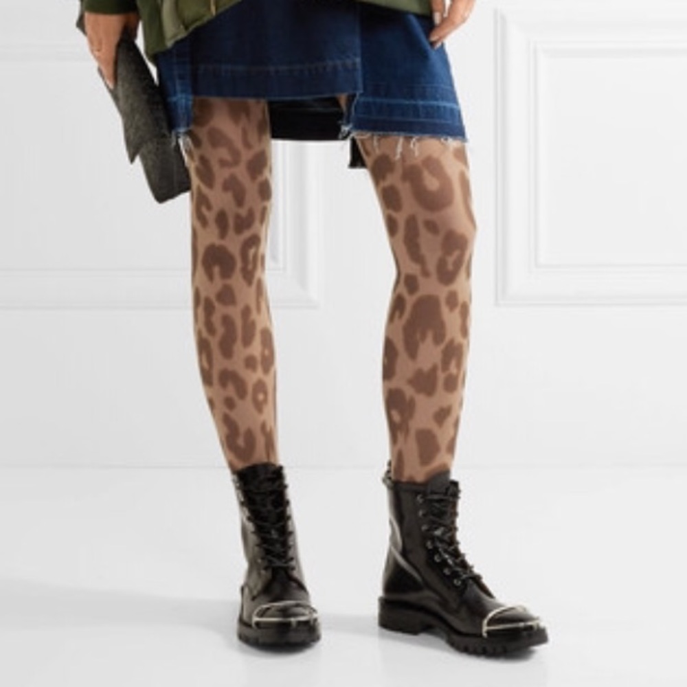 New ACNE leopard Tights sz M - Picture 1 of 4