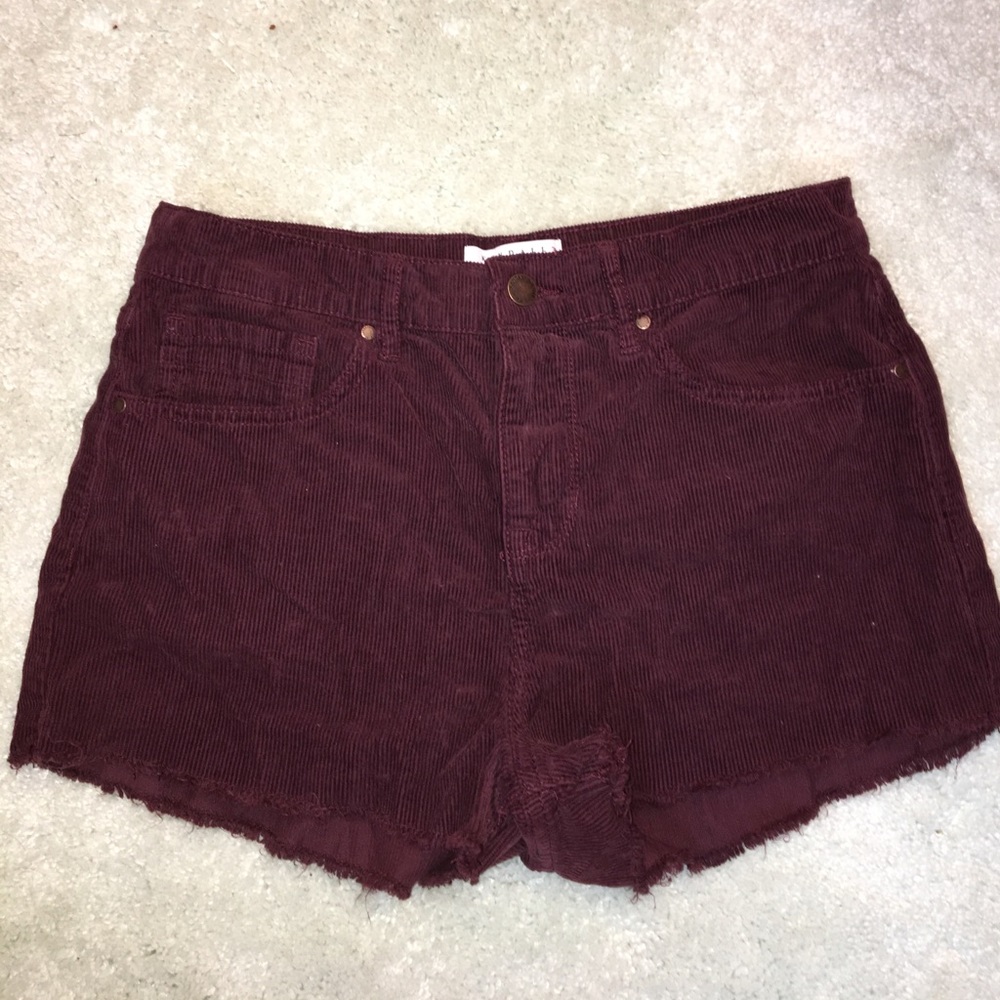 Kendall+Kylie Collection Maroon Corduroy Shorts