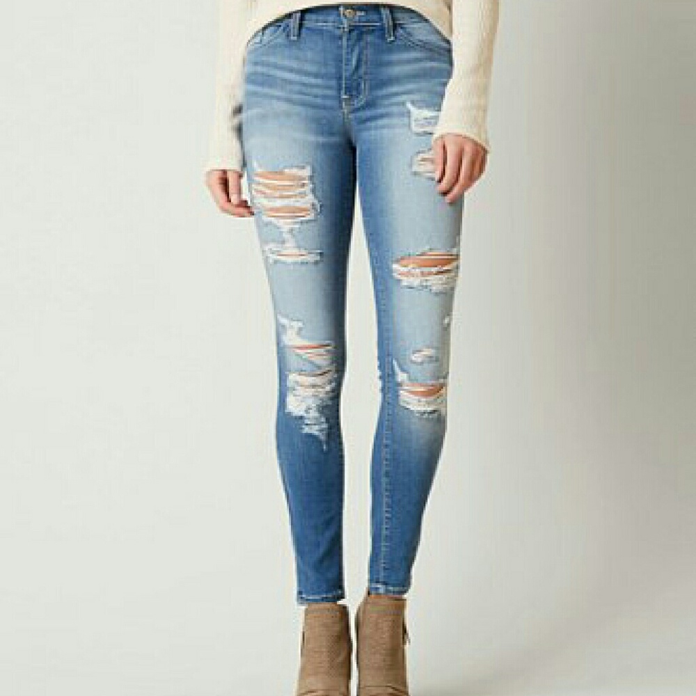 Kancan Mid-rise skinny stretch jeans