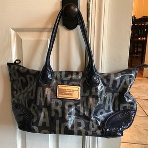 Marc by Marc Jacobs patent Denim handbag
