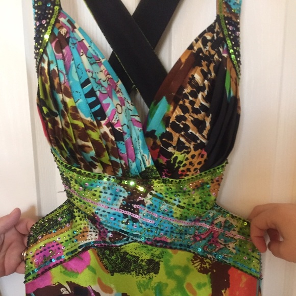 Multicolored prom dress/evening gown - Picture 2 of 4