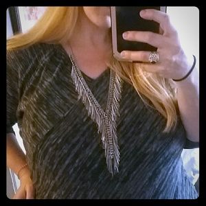 🌟Edgy statement necklace, long Chains n gems NWT