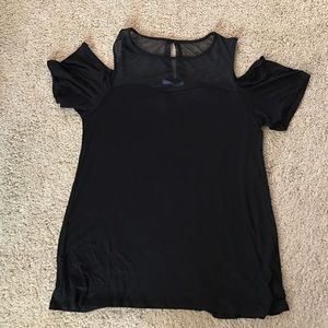 Loveappella Abbey Cold Shoulder Knit Top - Large