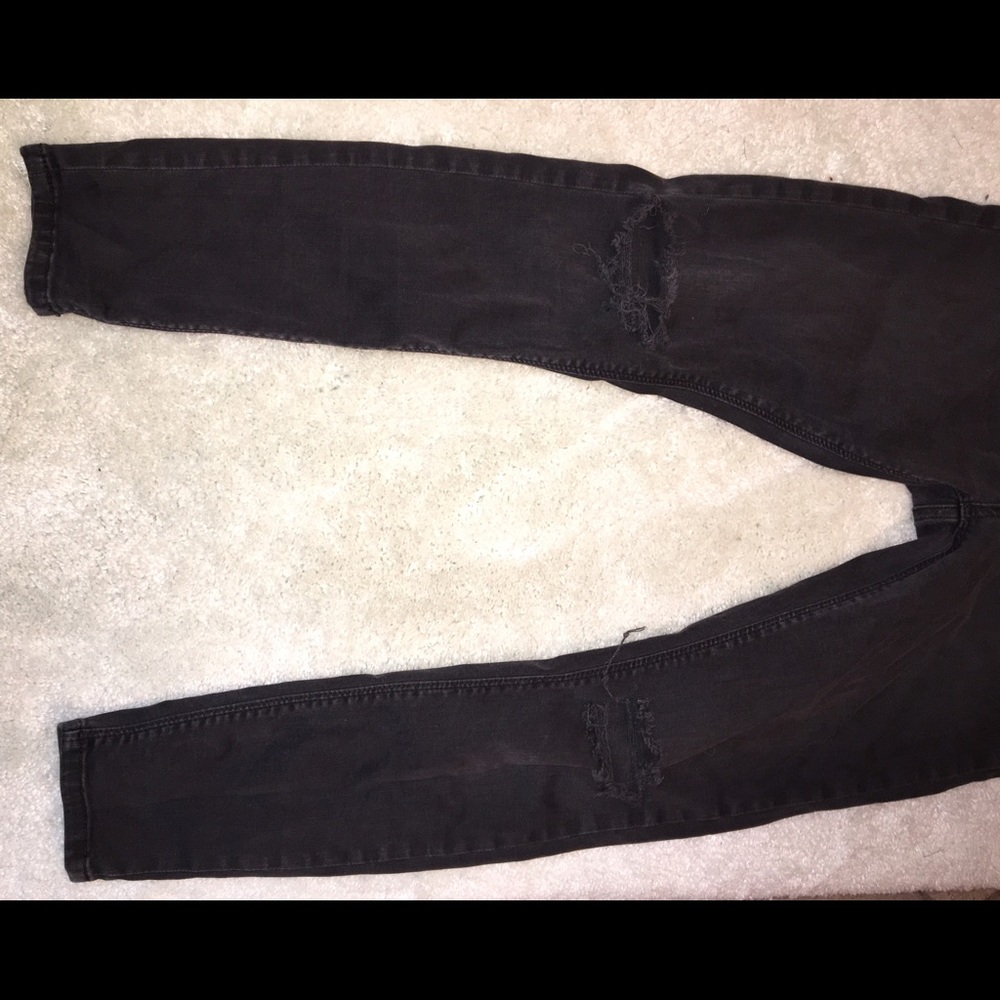 High-Waisted Black Topshop Skinny Jeans