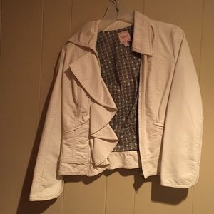 Creme Color Leather Style Candies Jacket