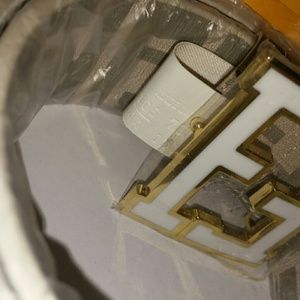 White Fendi college zuccia belt