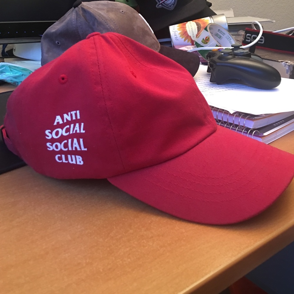 Anti social social club hat red