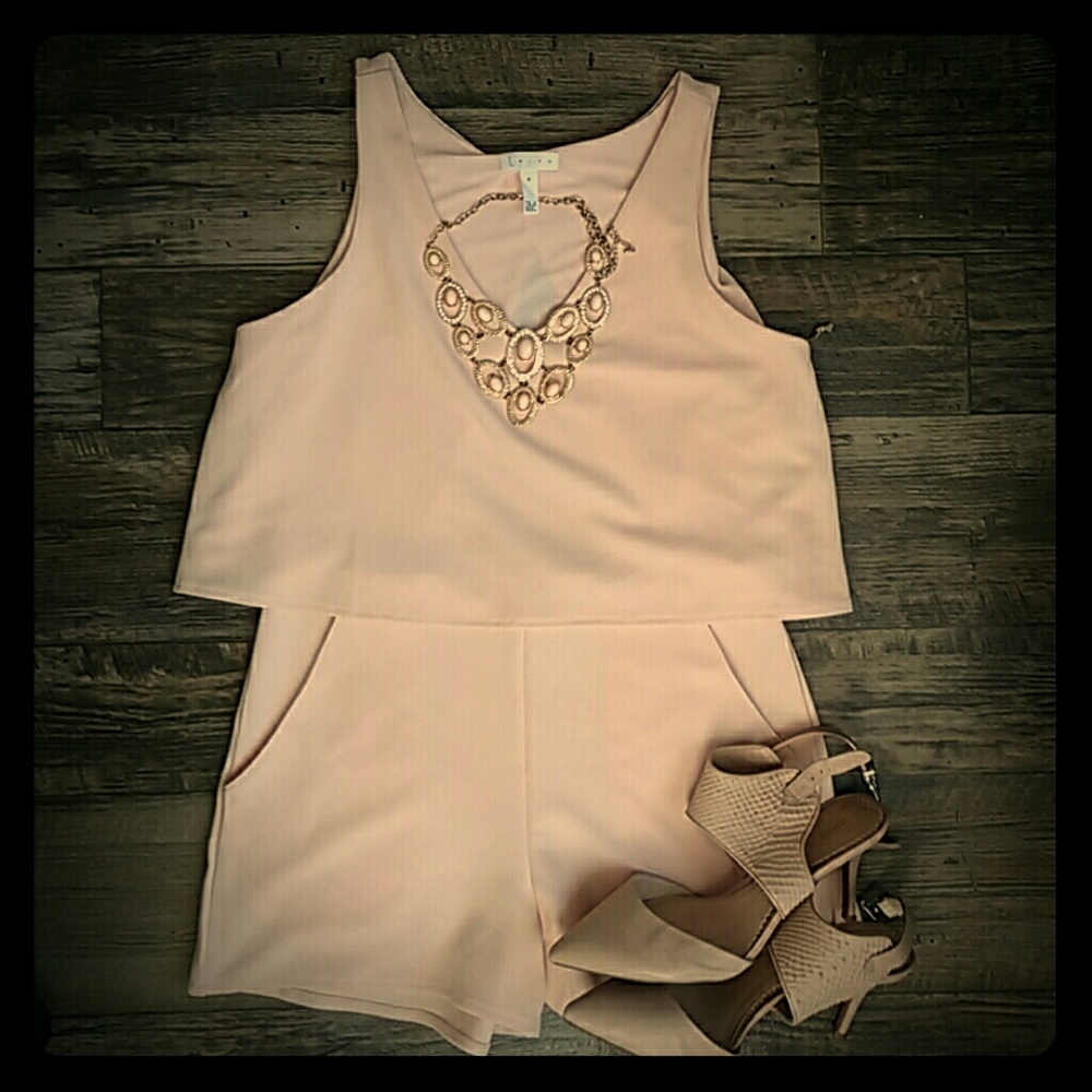 Leith Swing Top Romper w Pockets in Blush