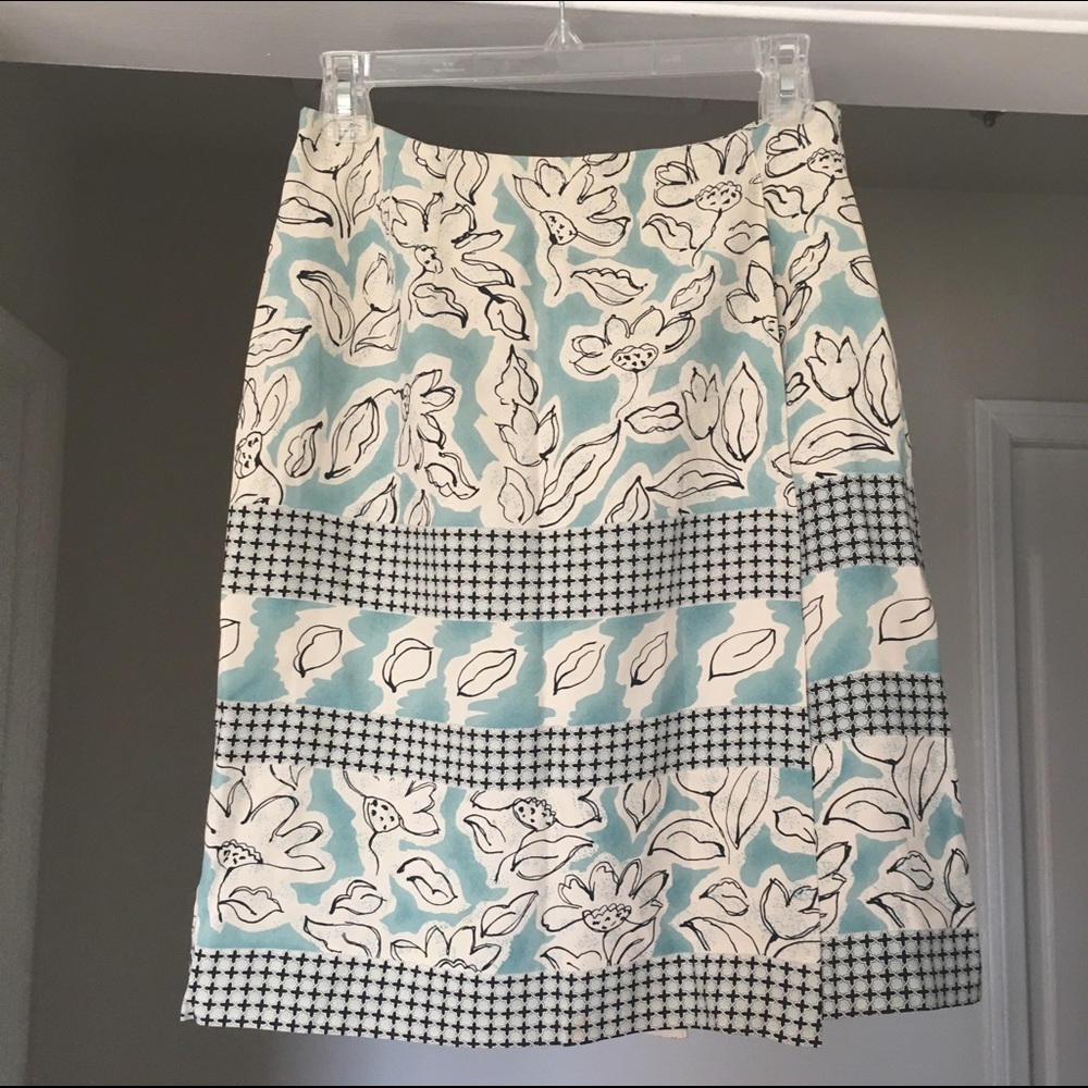 Halston 100% Silk Faux Wrap Skirt lined sz 6/10