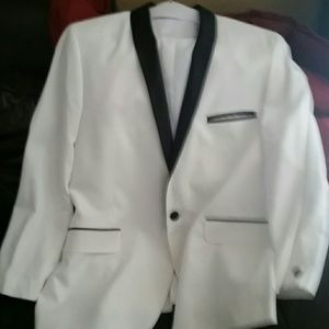 White/black suit jacket...worn once to take pics