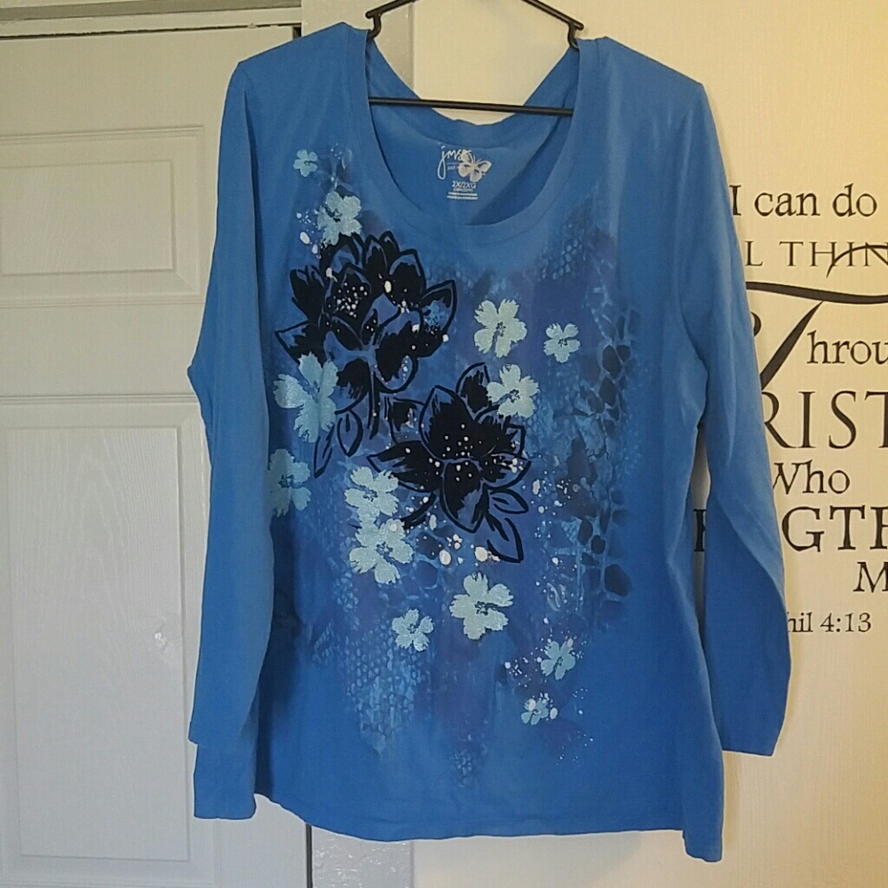 Blue 2X Long Sleeve Shirt