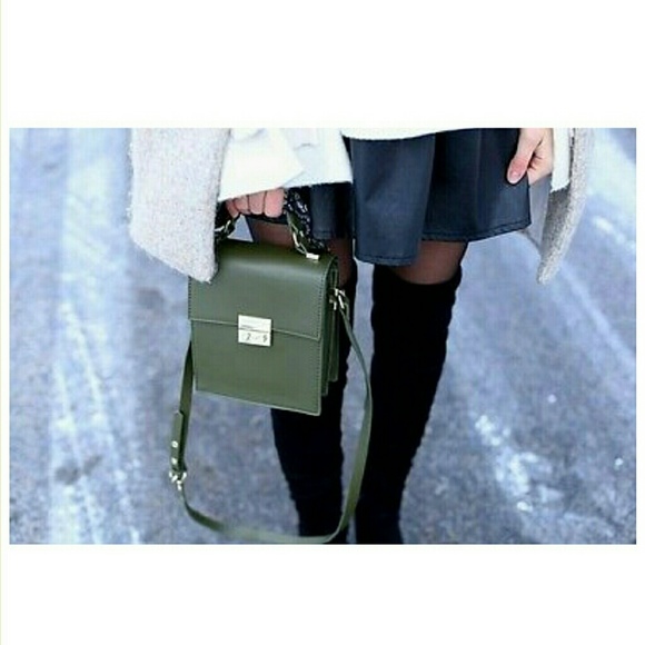 Zara Olive Green Crossbody Bag - Picture 2 of 7
