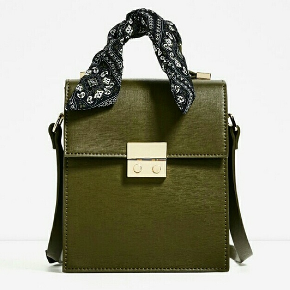 Zara Olive Green Crossbody Bag - Picture 4 of 7