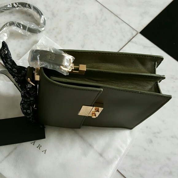 Zara Olive Green Crossbody Bag - Picture 5 of 7