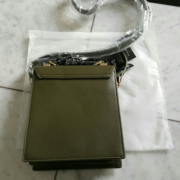 Zara Olive Green Crossbody Bag - Picture 6 of 7