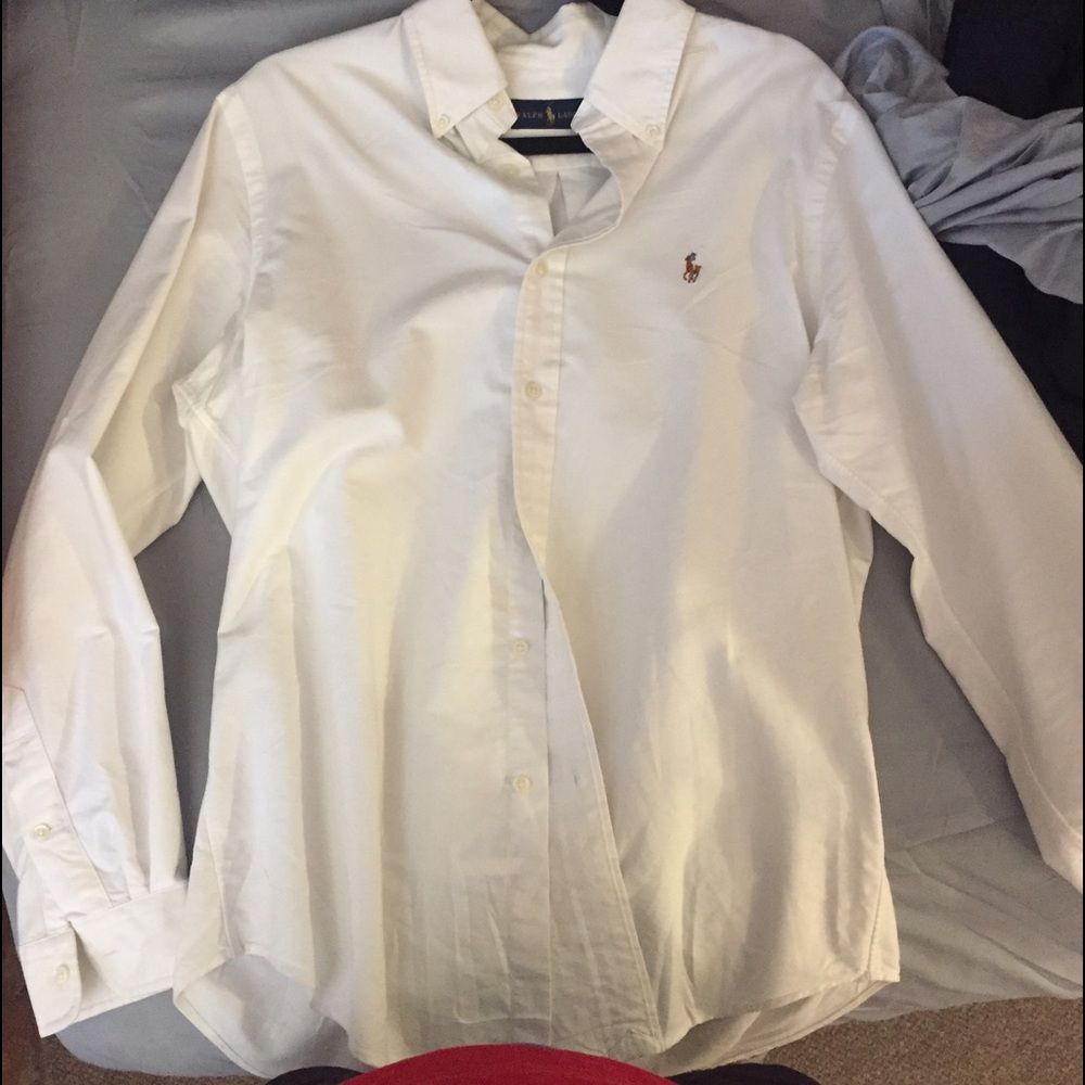 White Ralph Lauren Oxford Long sleeve button up
