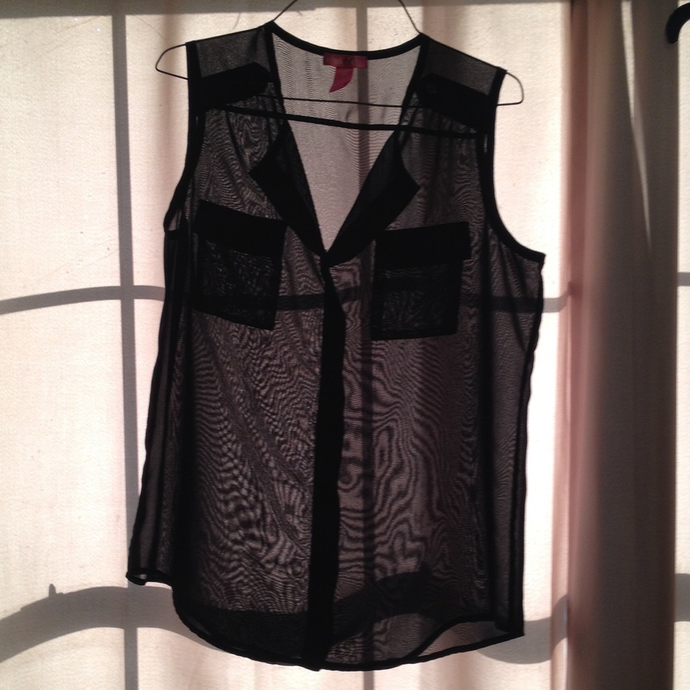 Black see through top
